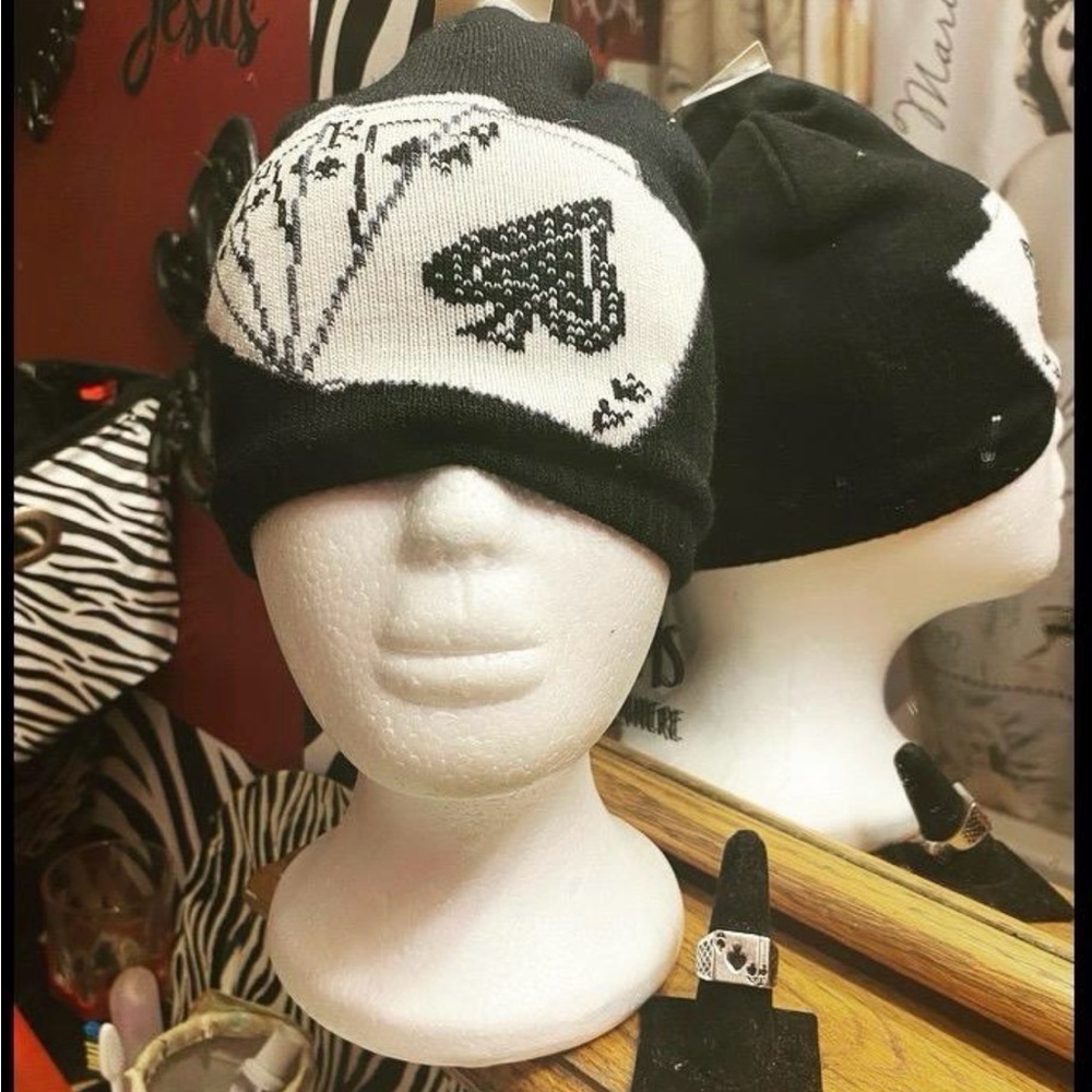 Stylish Black and White Graphic Beanie